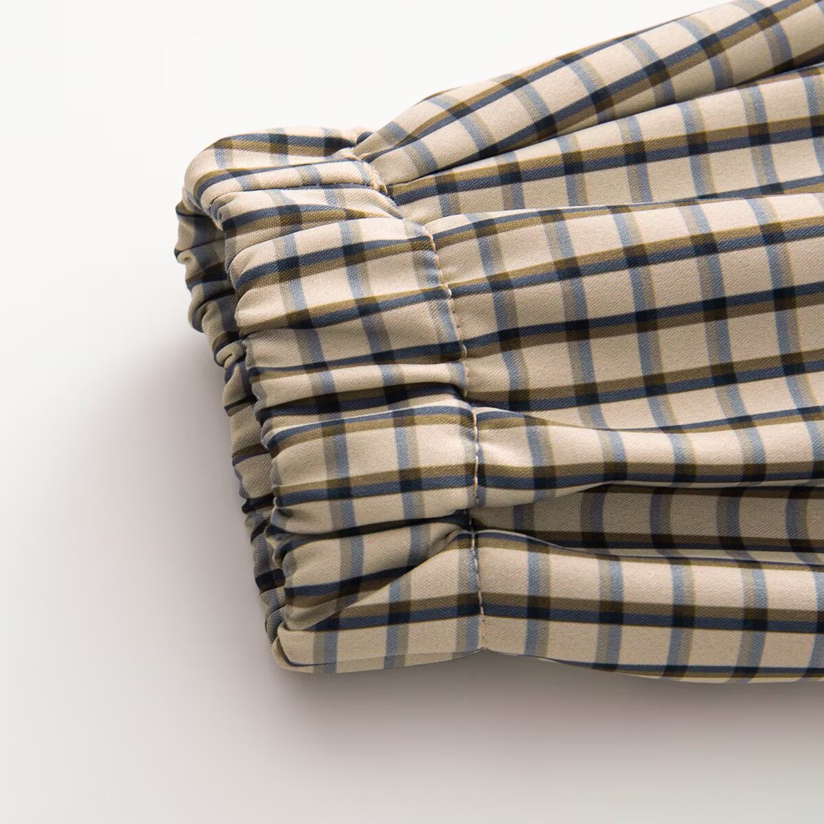 Women's casual waist cinched plaid parka Coat