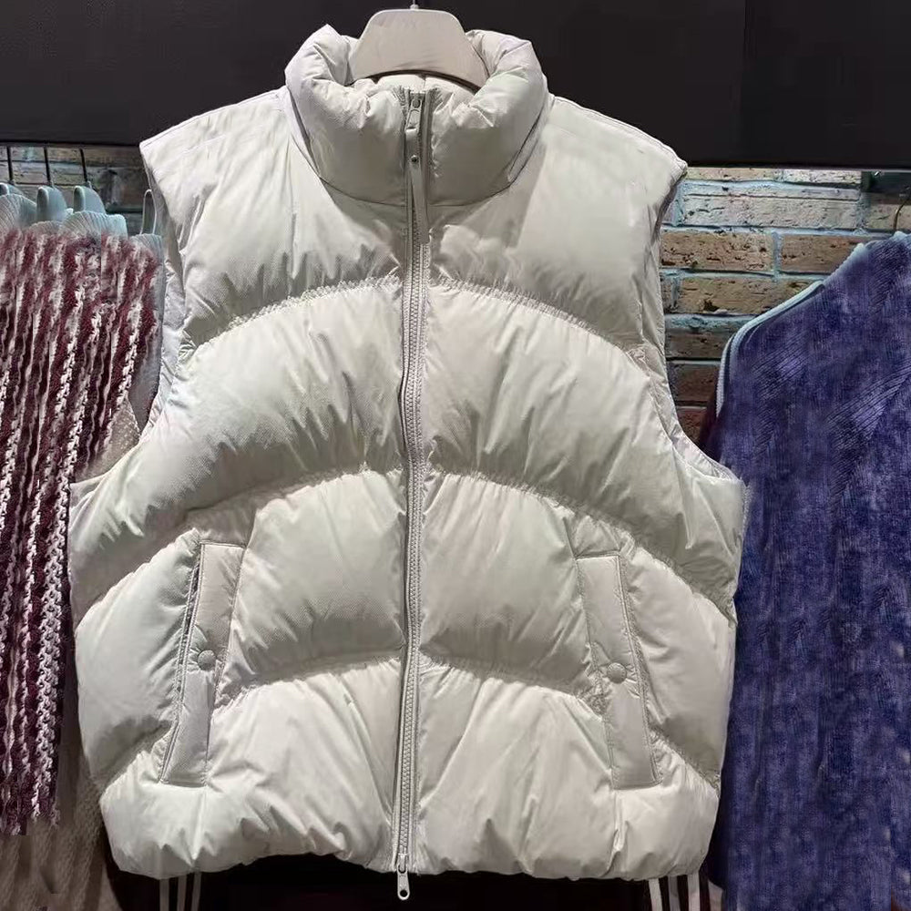 Women's new zipper round neck vest