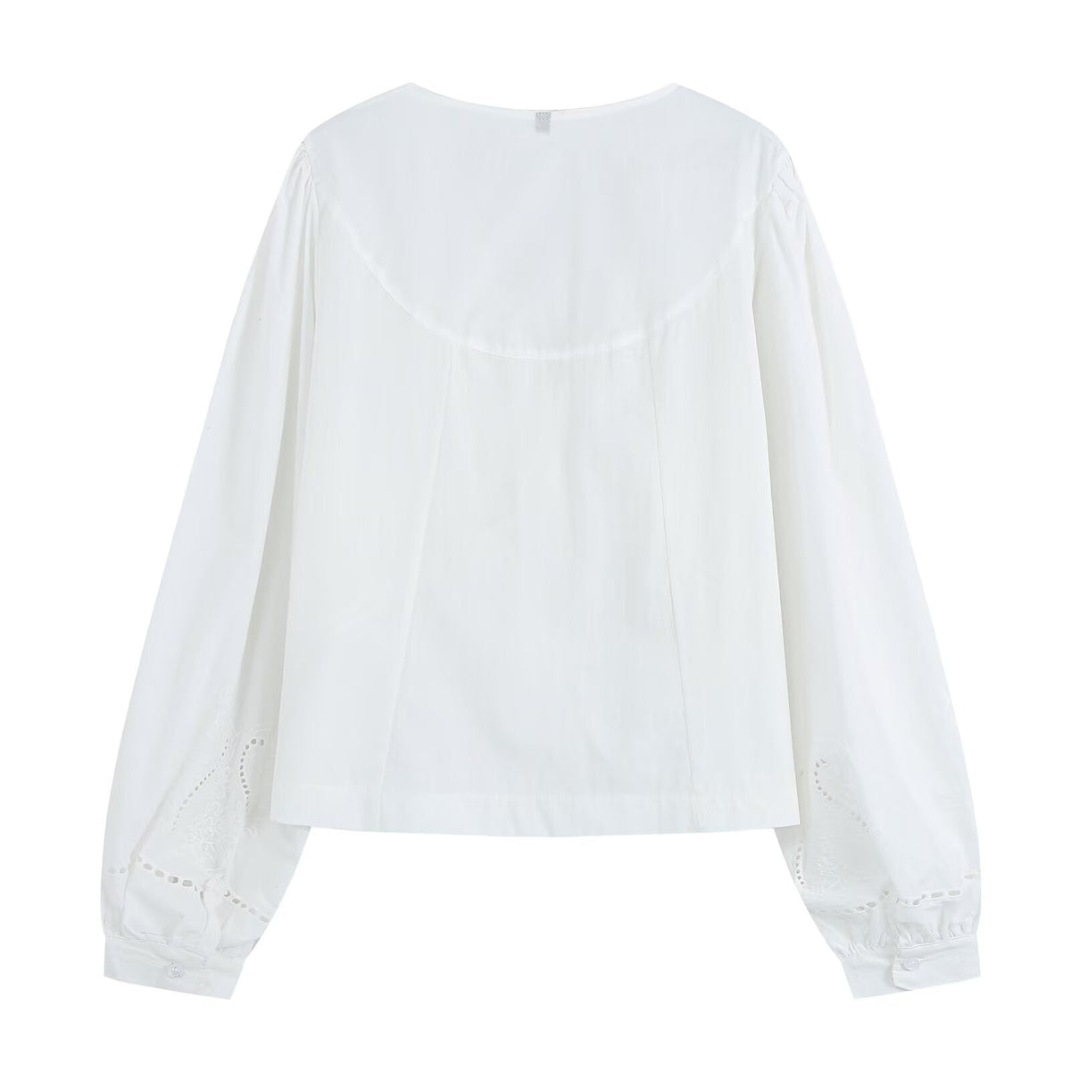 Women's embroidered V-neck poplin shirt