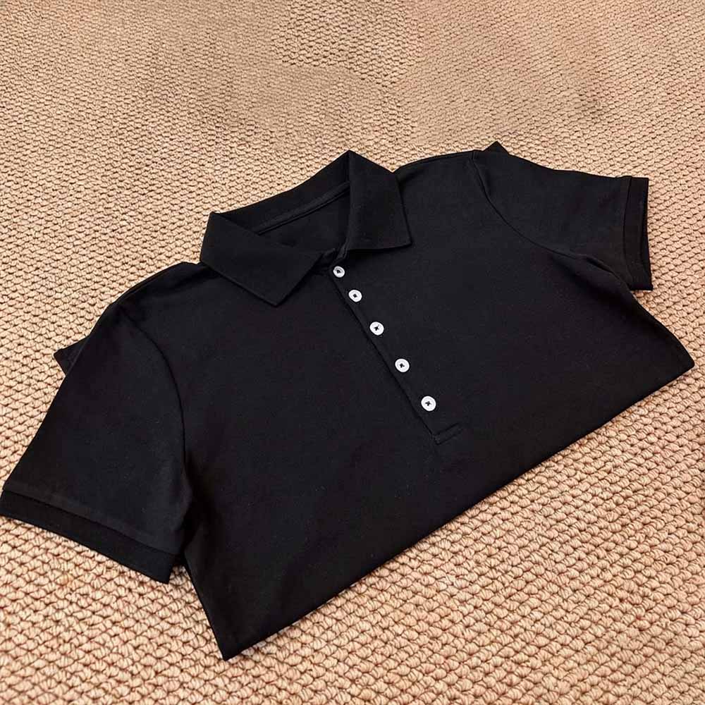 Women's new fashion cotton slim short-sleeved Polo shirt