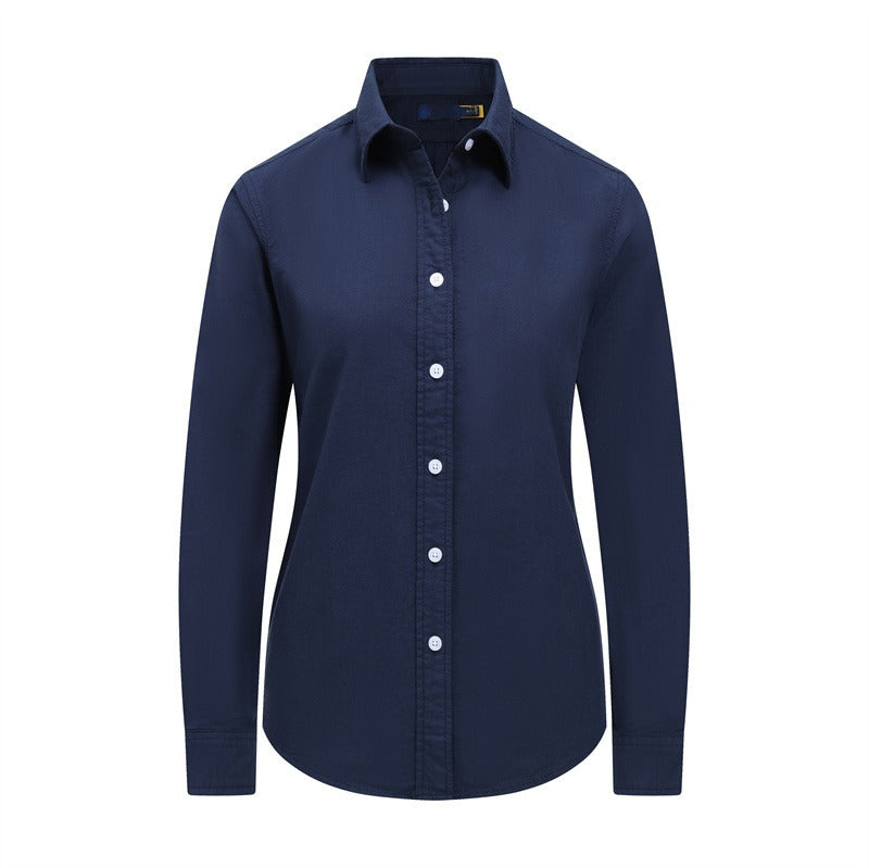 Women's new casual Joker embroidered button-type long-sleeved shirt chic top