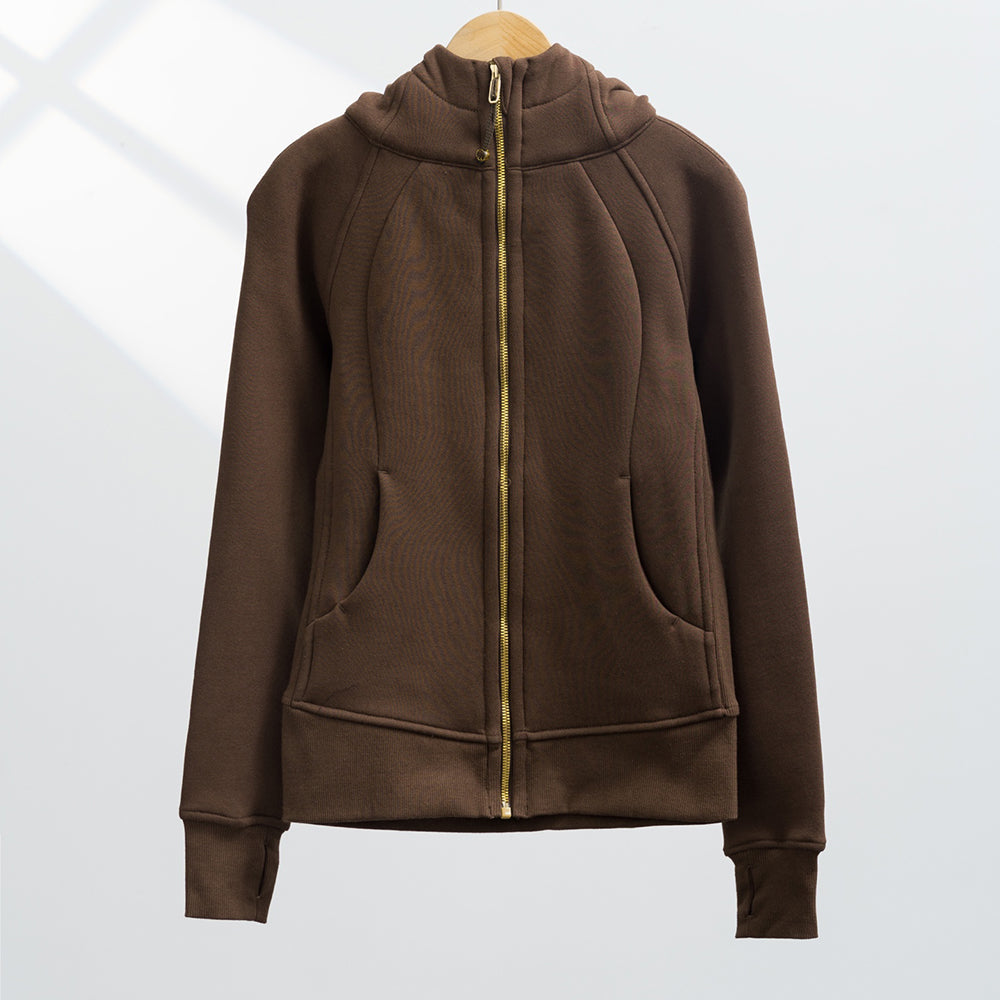 LU women's new zipper hoodie slim plus velvet yoga jacket