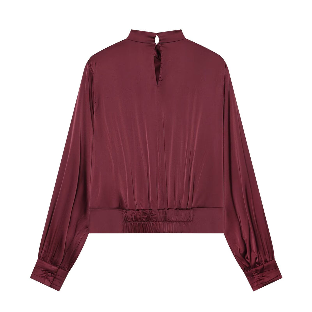 Women's with shoulder pads satin texture shirt