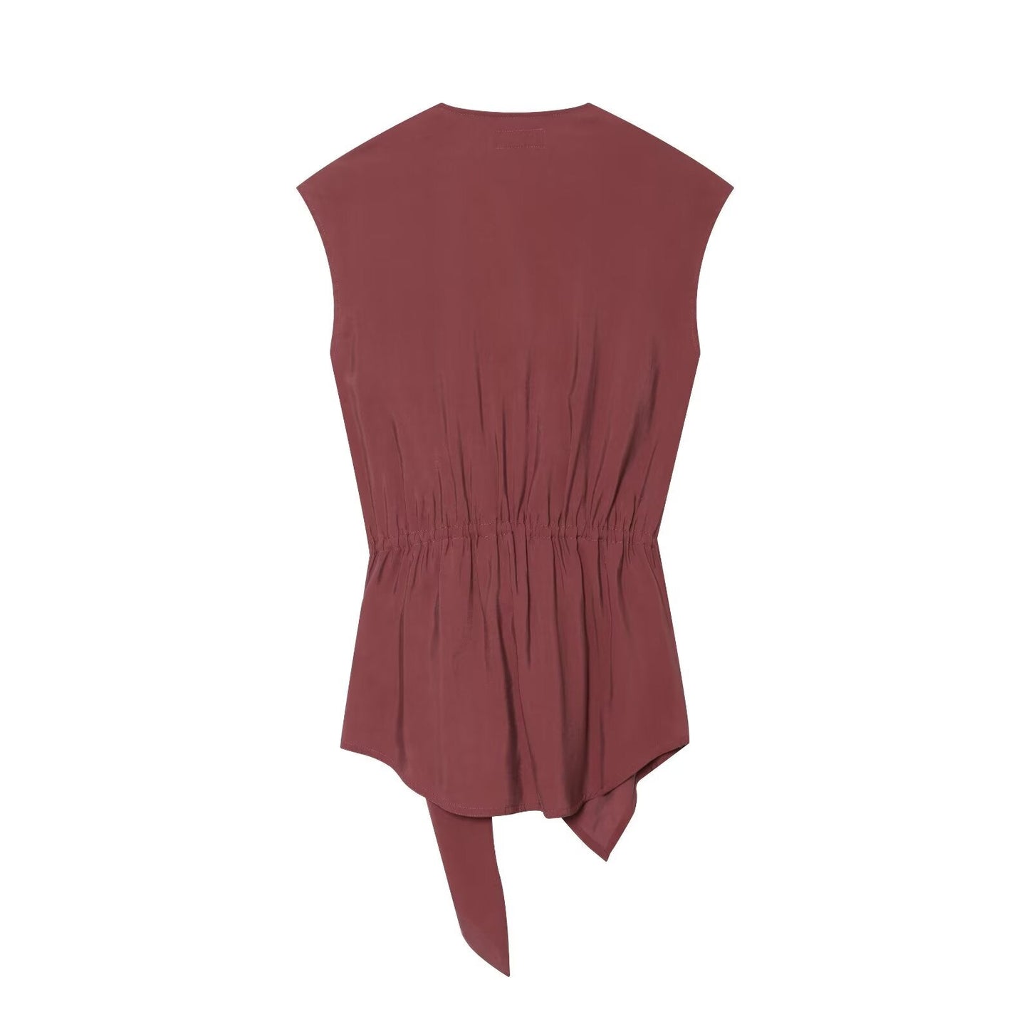suit Women's 2 pieces knot decoration draped top+wide leg pants