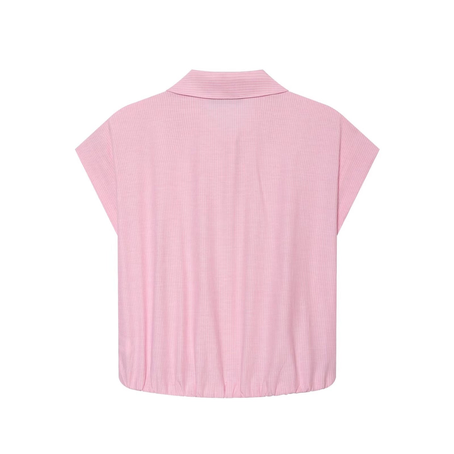 Women's striped short lapel shirt