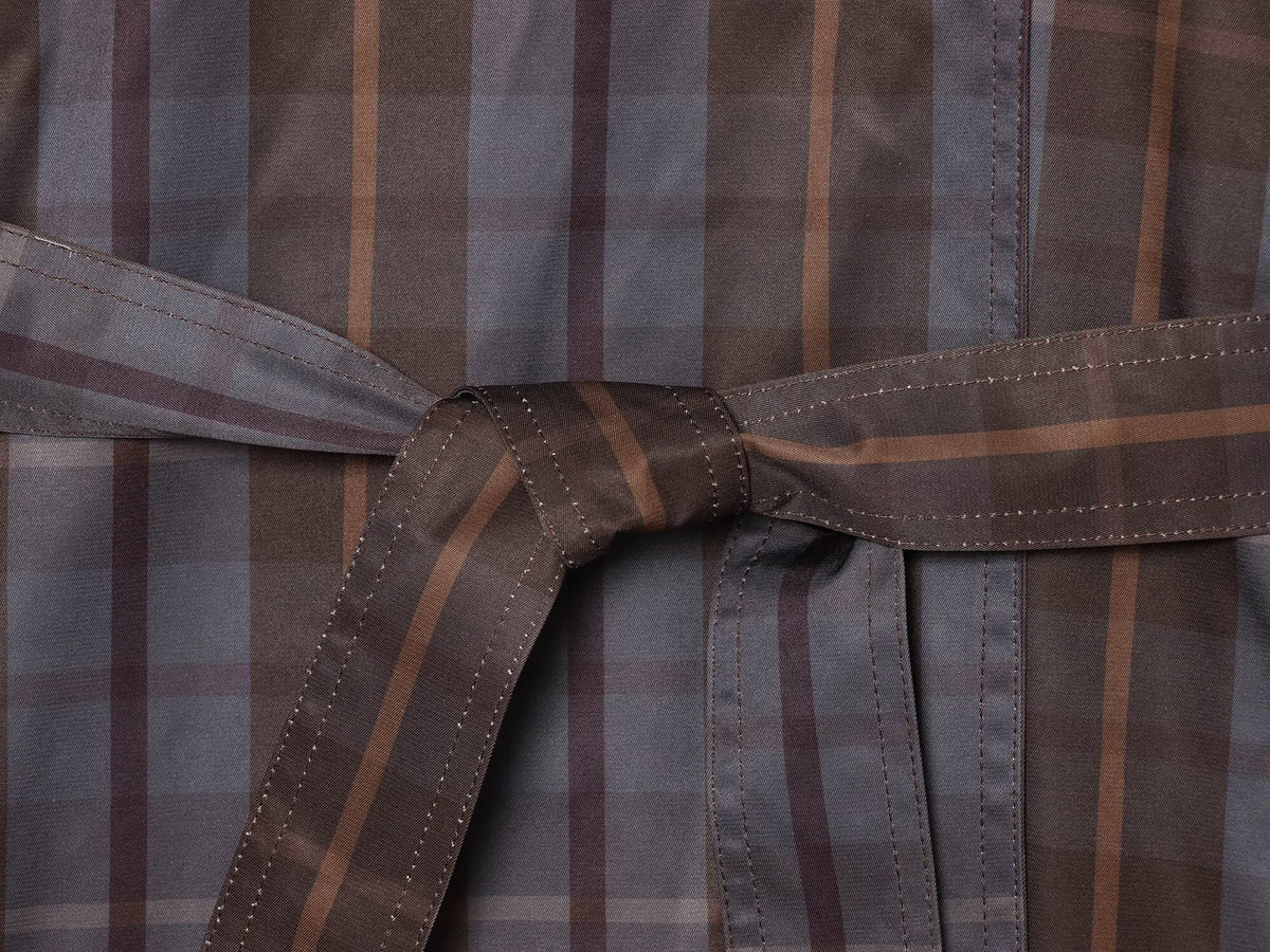 Women's with belt loose plaid trench Coat