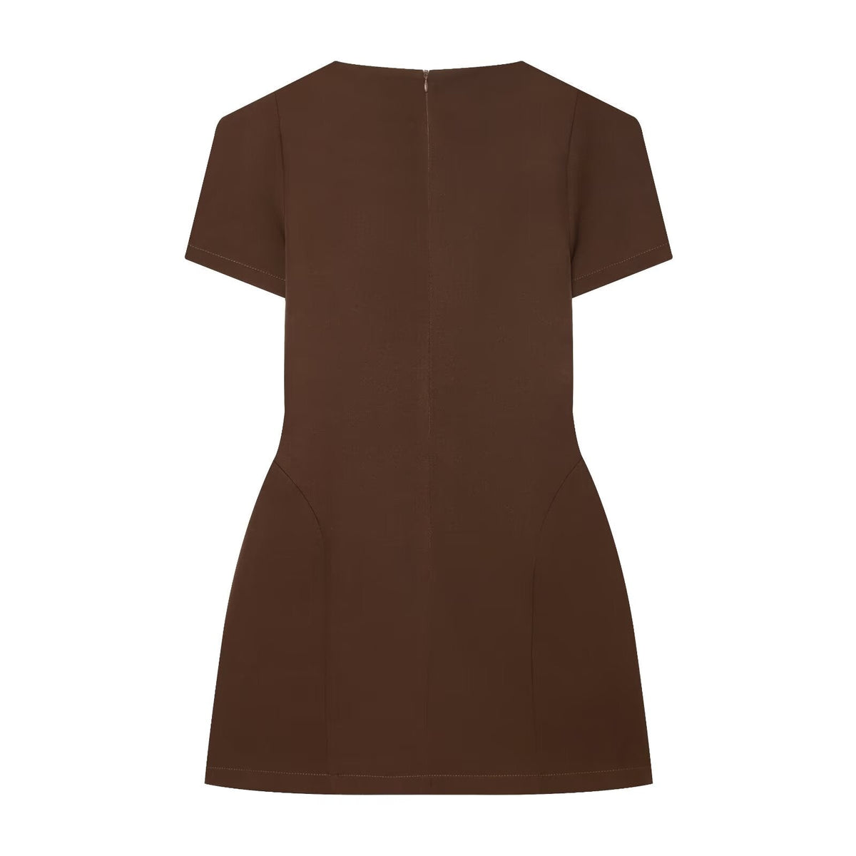 Women's slim pleated short sleeved mini dress