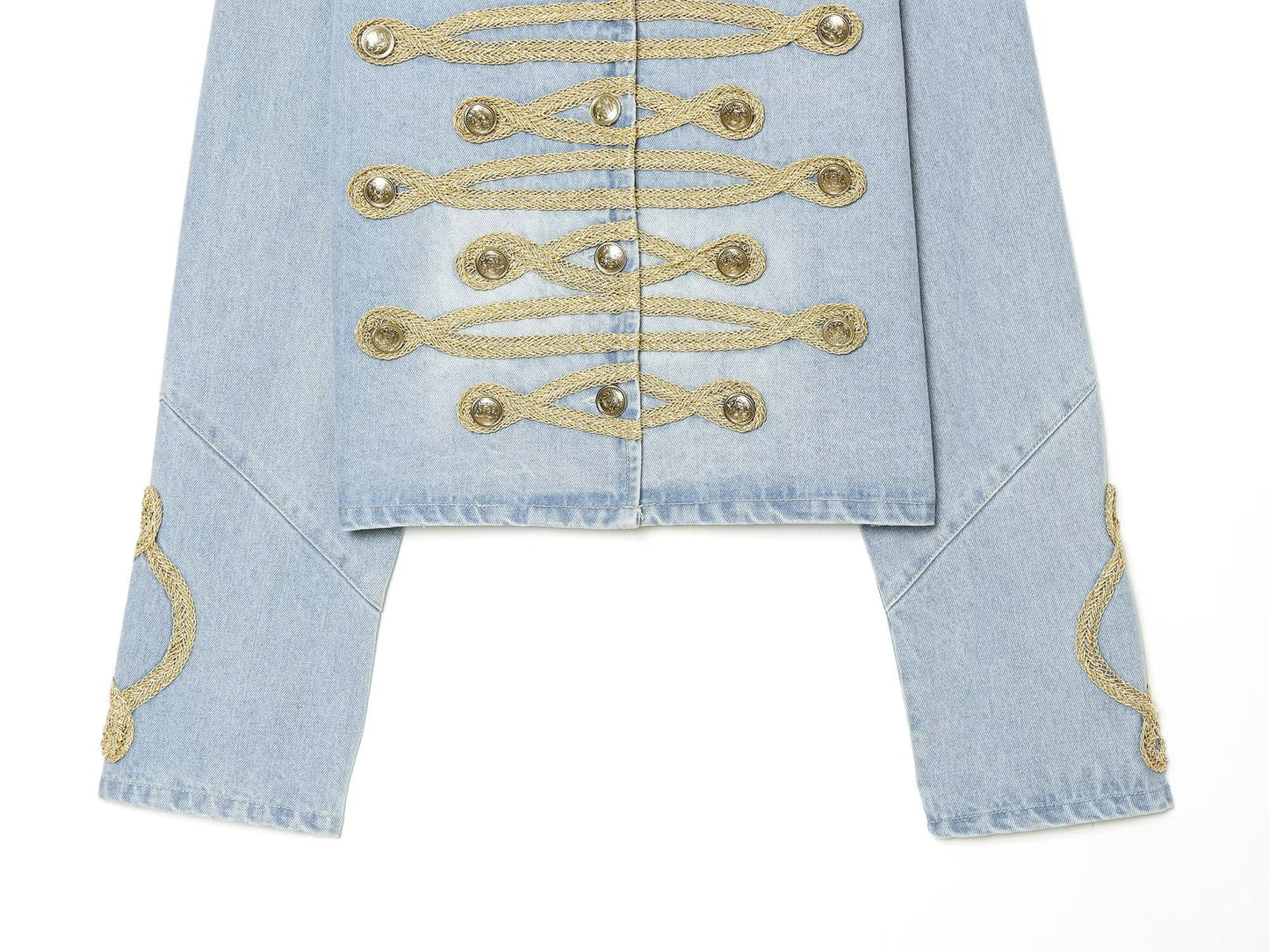 Women's button decoration short denim Coat