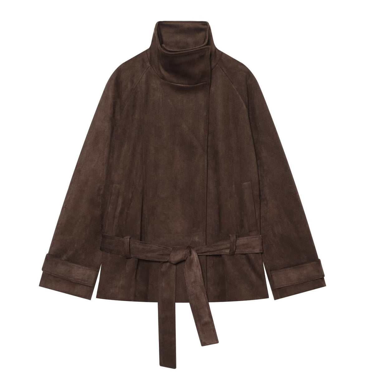 Women's with belt Anti suede effect jacket Coat