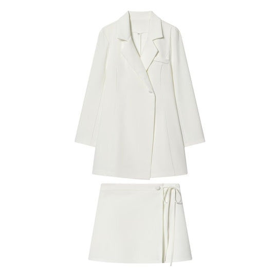 suit Women's 2 pieces waist cinched Blazer style dress+skirt