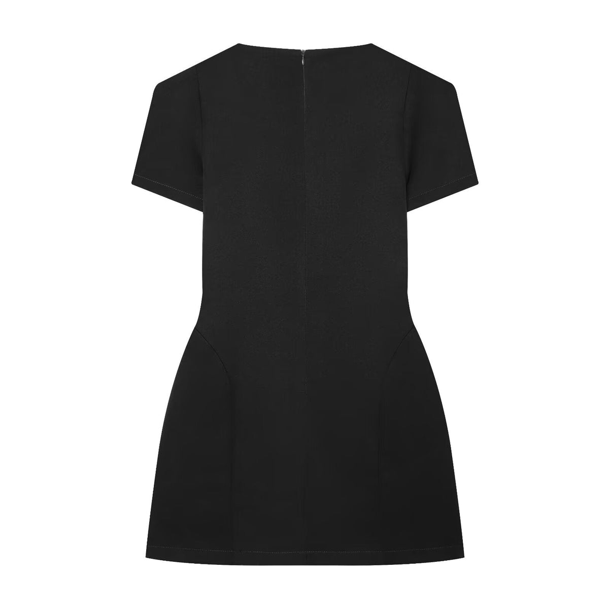Women's slim pleated short sleeved mini dress
