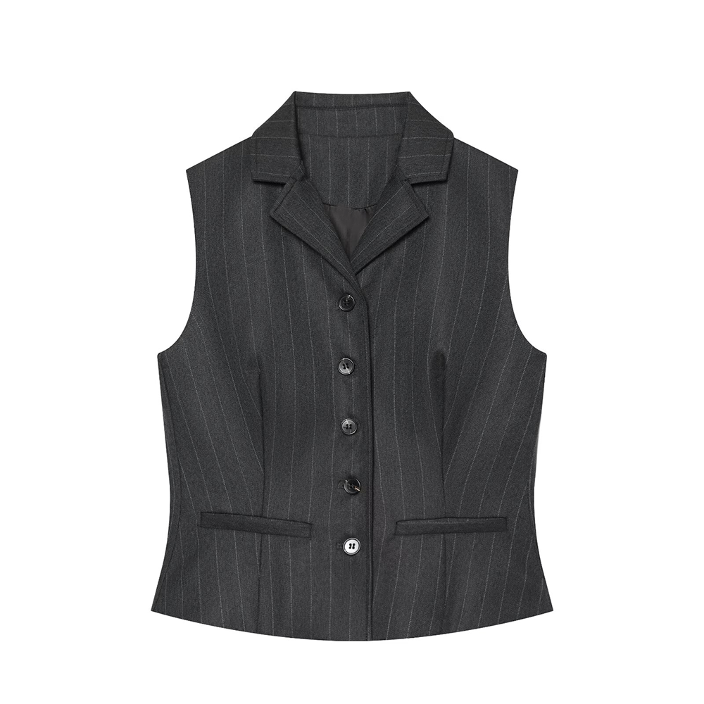 suit Women's 2 pieces short slim pinstripe vest+Pants
