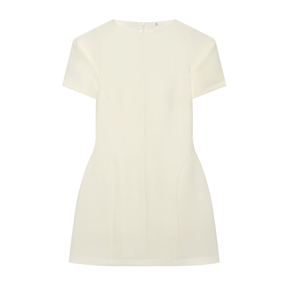Women's slim pleated short sleeved mini dress