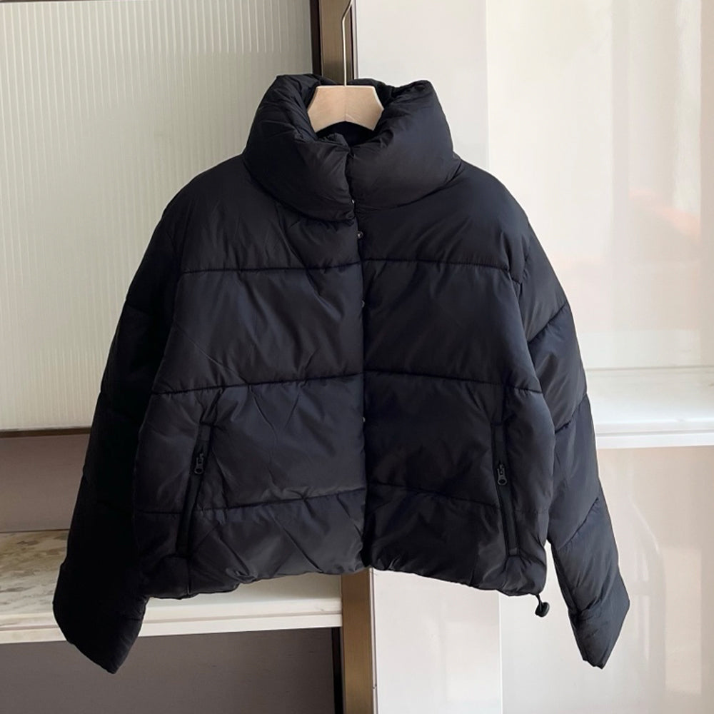 Women's new stand-up collar short puffs cotton-padded jacket