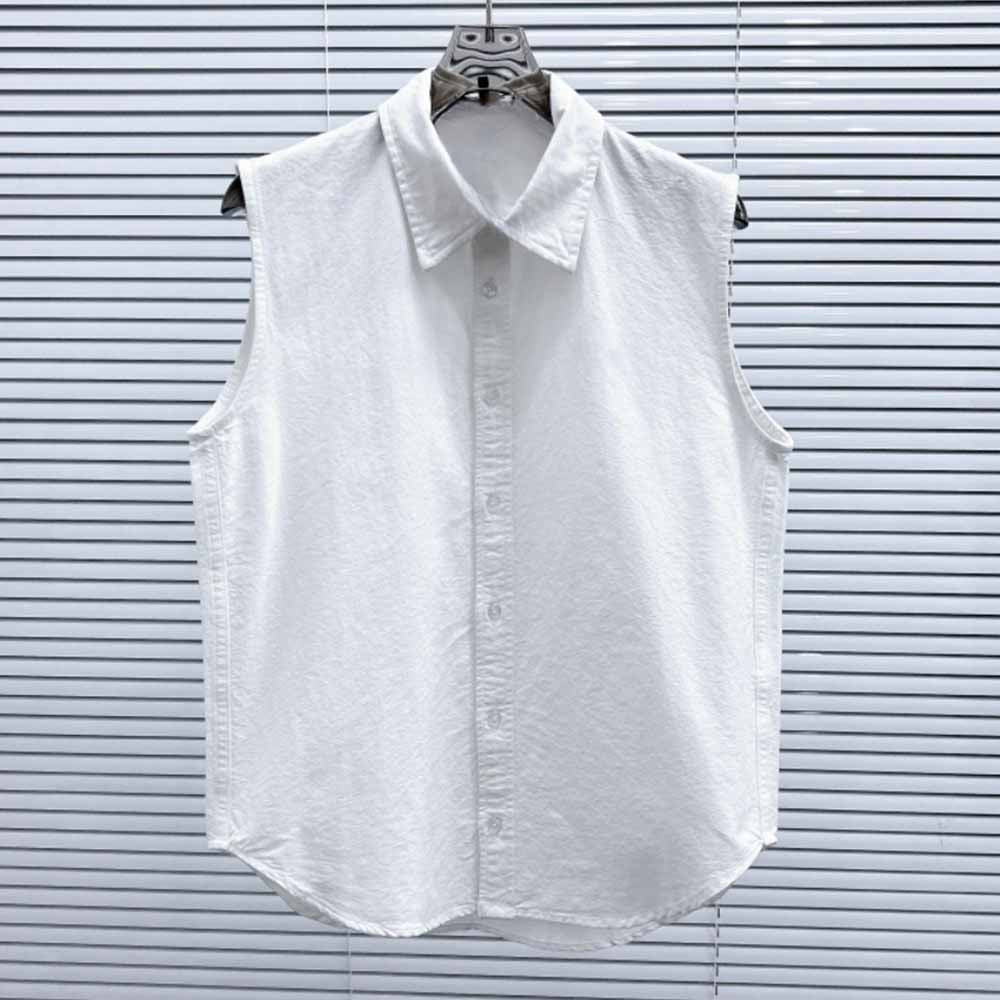 Women's new stylish sleeveless shirt lapel embroidered vest
