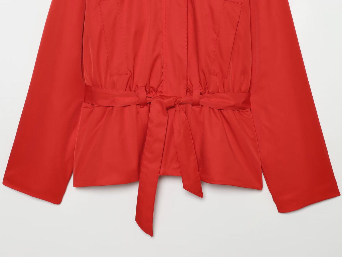 Women's with belt waterproof cotton jacket Coat
