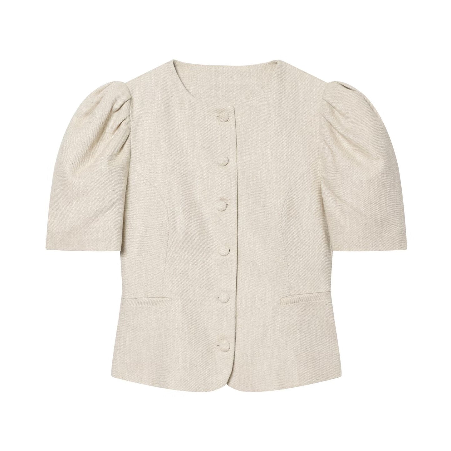 Women's bubble short sleeved slim Blazer Coat