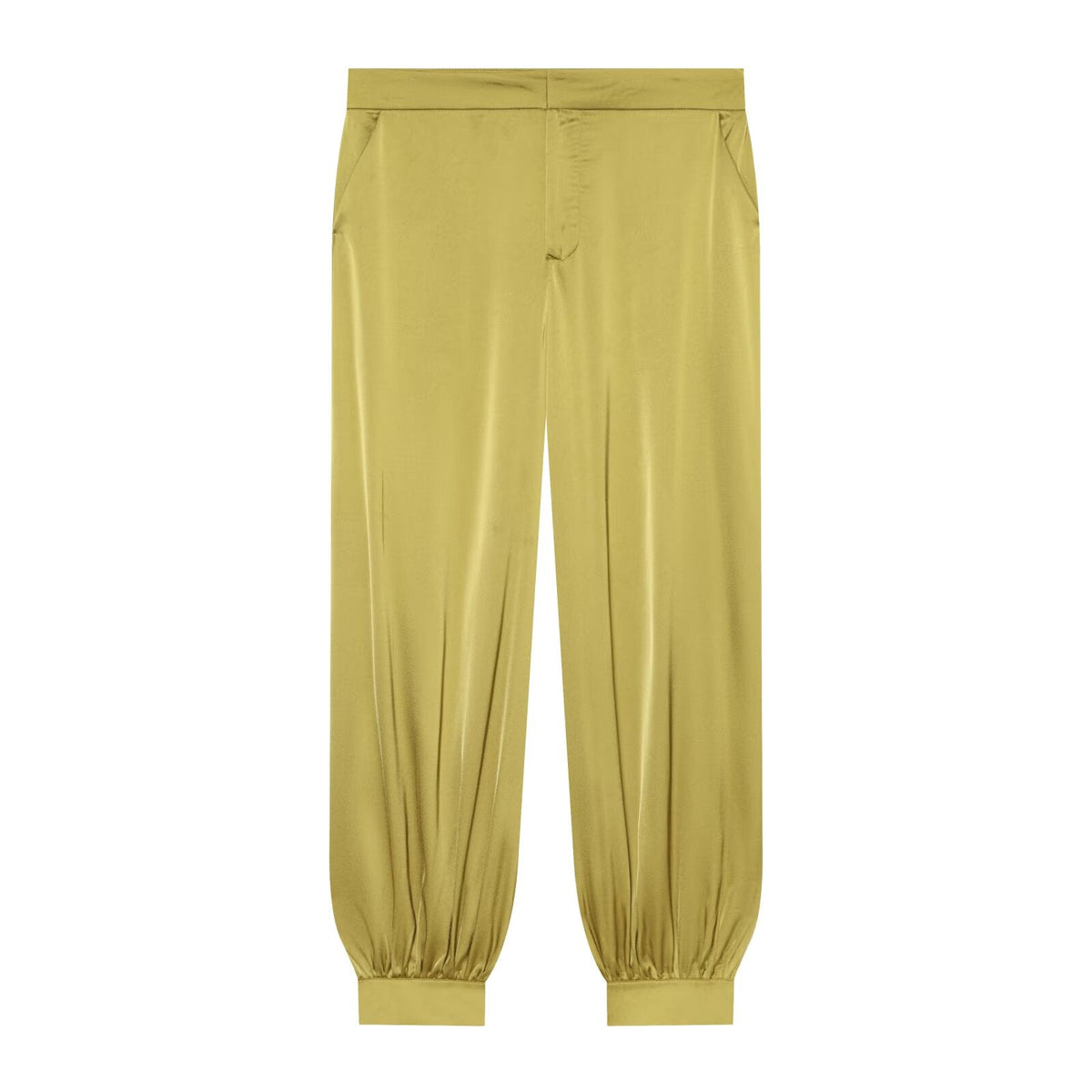 Women's casual satin textured lantern pants