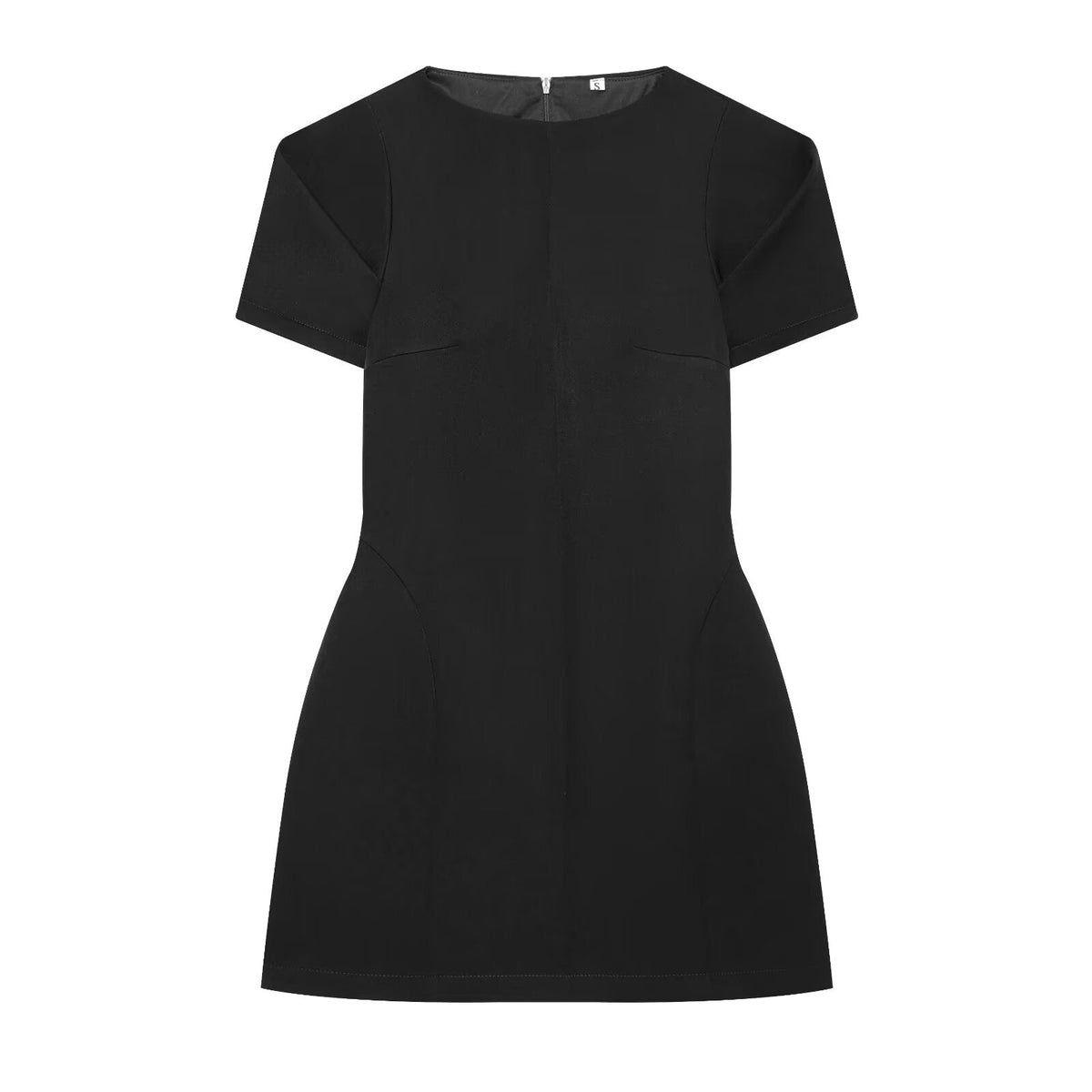 Women's slim pleated short sleeved mini dress