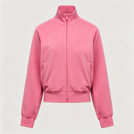 Women's New Collar Casual Jacket with Contrast Design