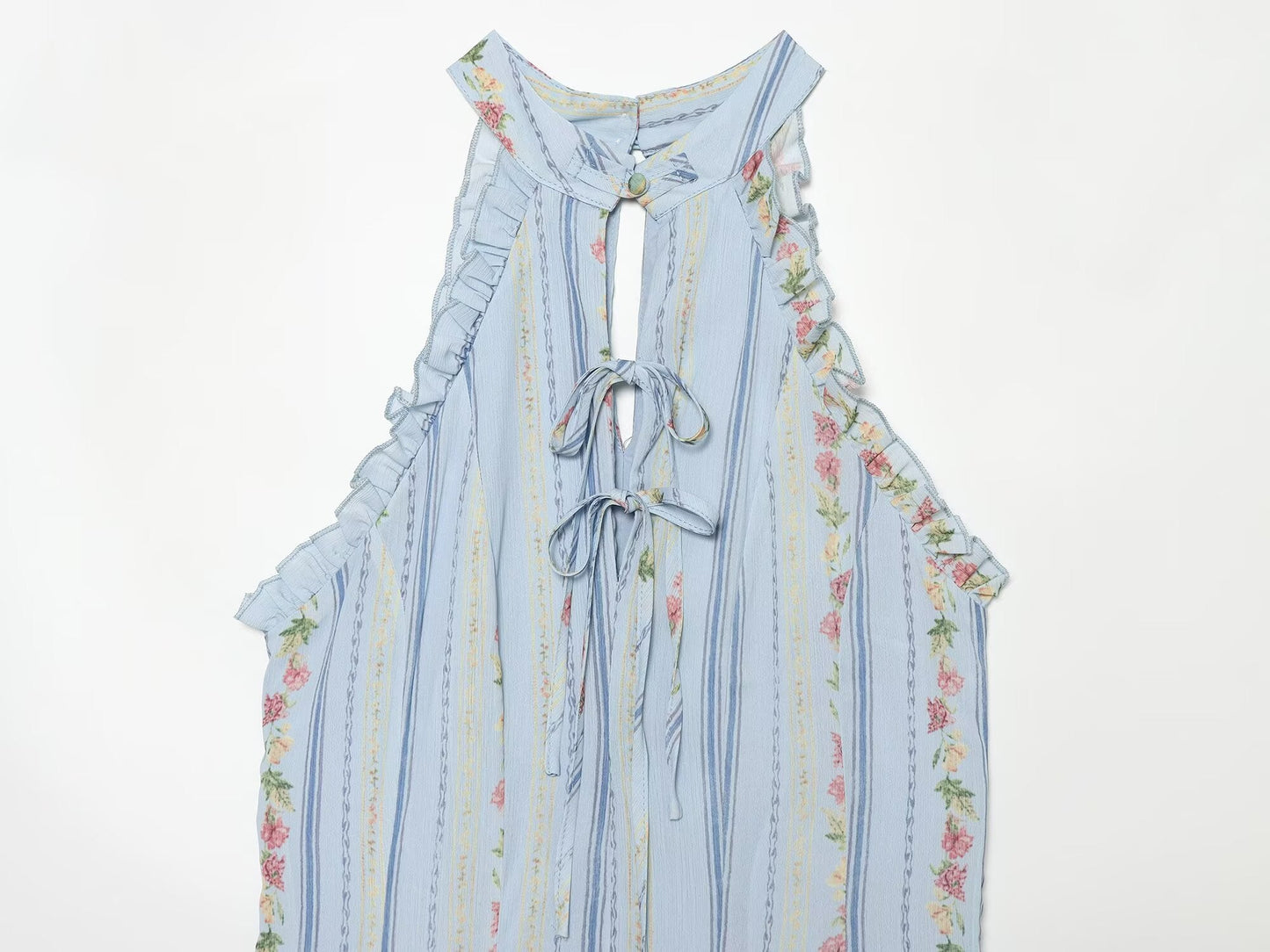 Women's floral print Halter neck mini dress