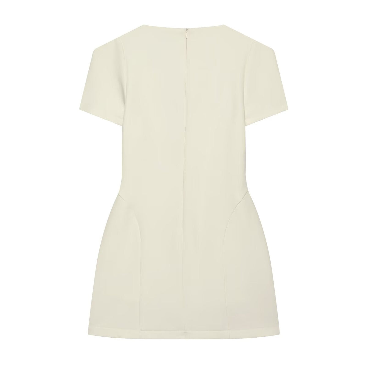 Women's slim pleated short sleeved mini dress