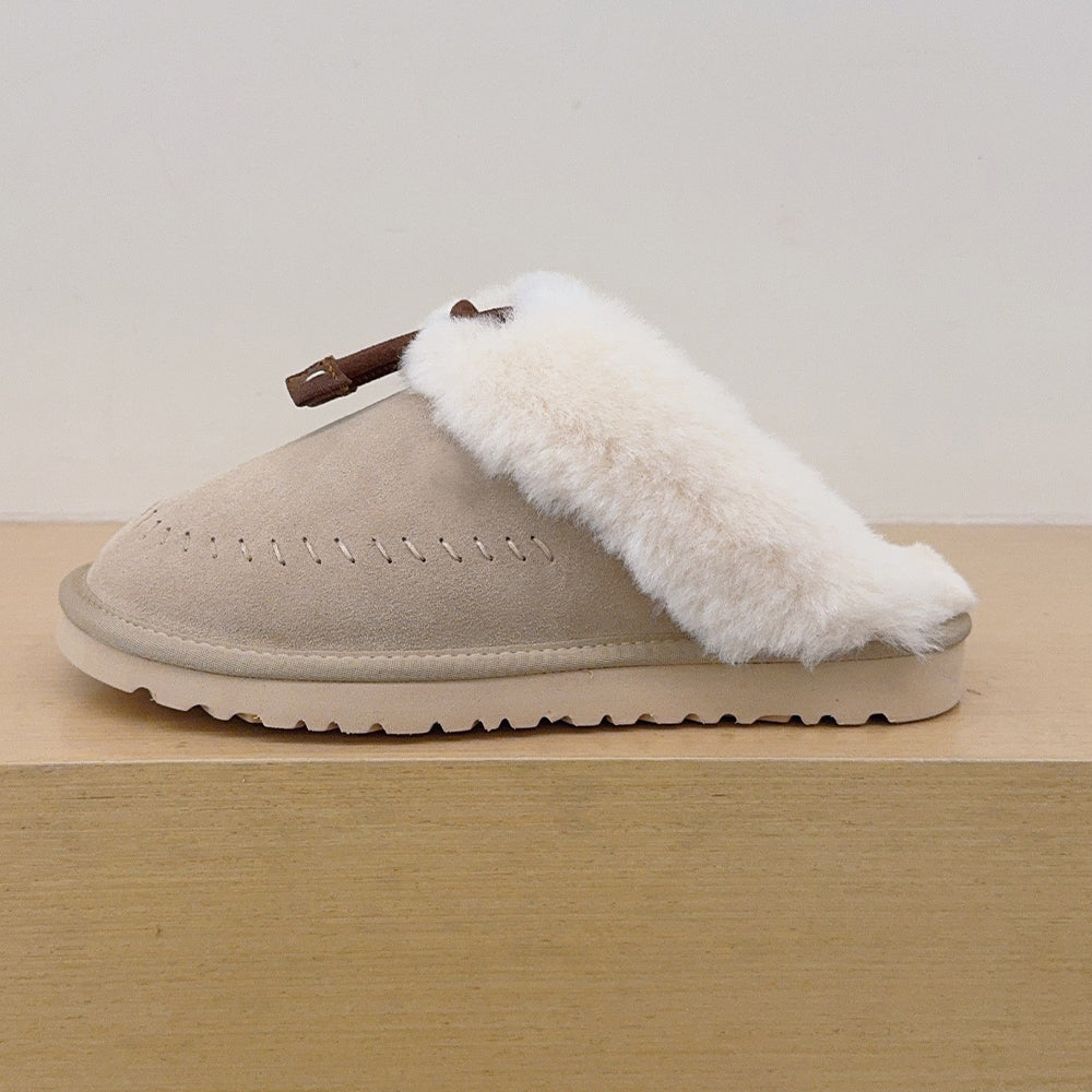 Women's new warm plush thin slippers snow boots