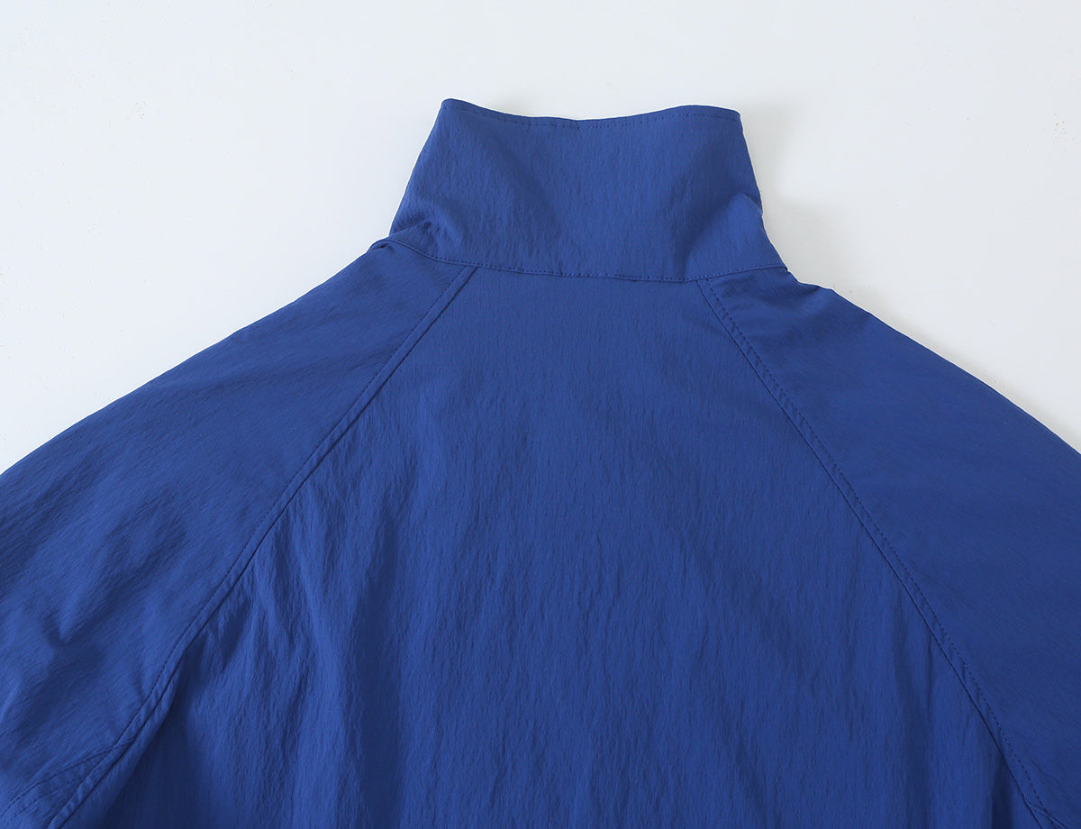 Women's pleated sleeve technology fabric buckle Coat