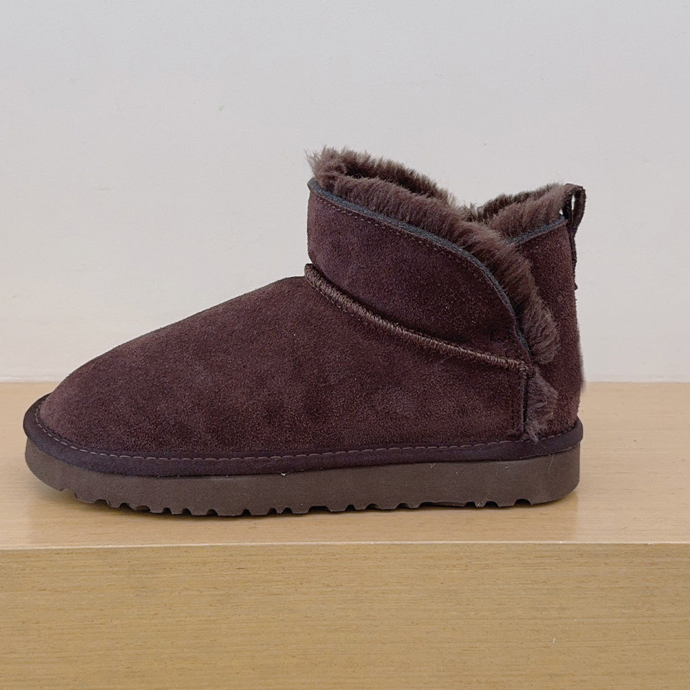 Women's new wild burr design short snow boots