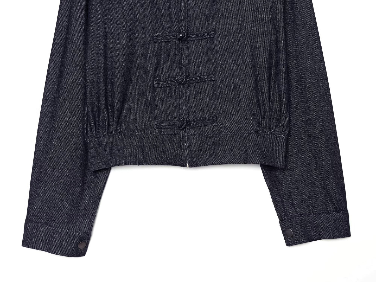 Women's rope knot decorative denim jacket
