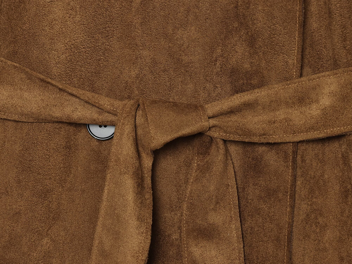 Women's with belt suede effect windbreaker Coat