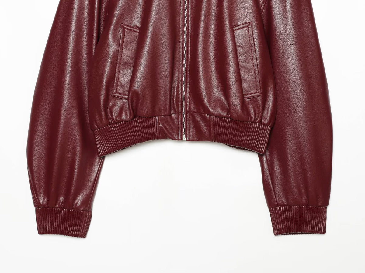 Women's with shoulder pads short pilot jacket Coat