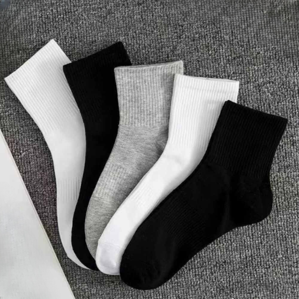 Women's new pure cotton odor-resistant running mid-calf socks