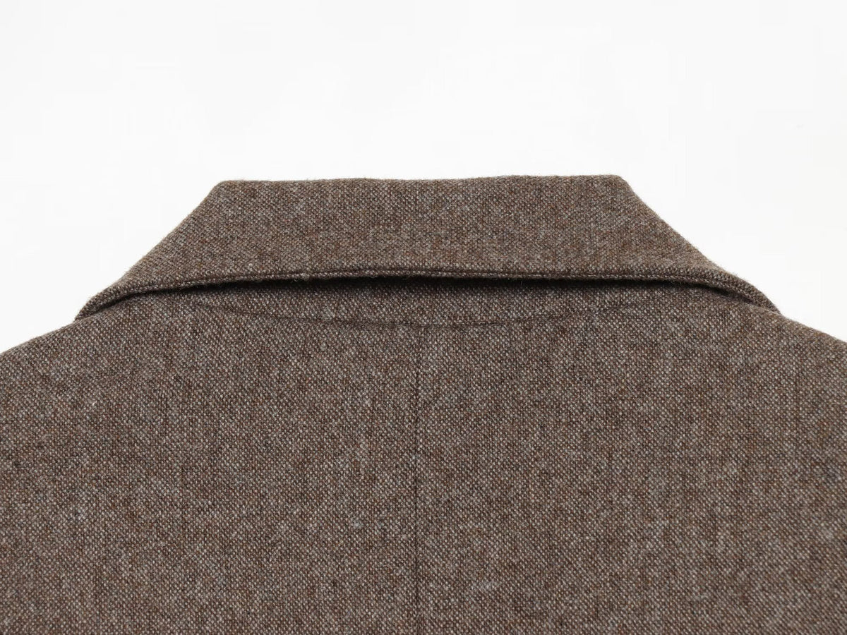 Women's flip cover decoration wool blend Blazer Coat