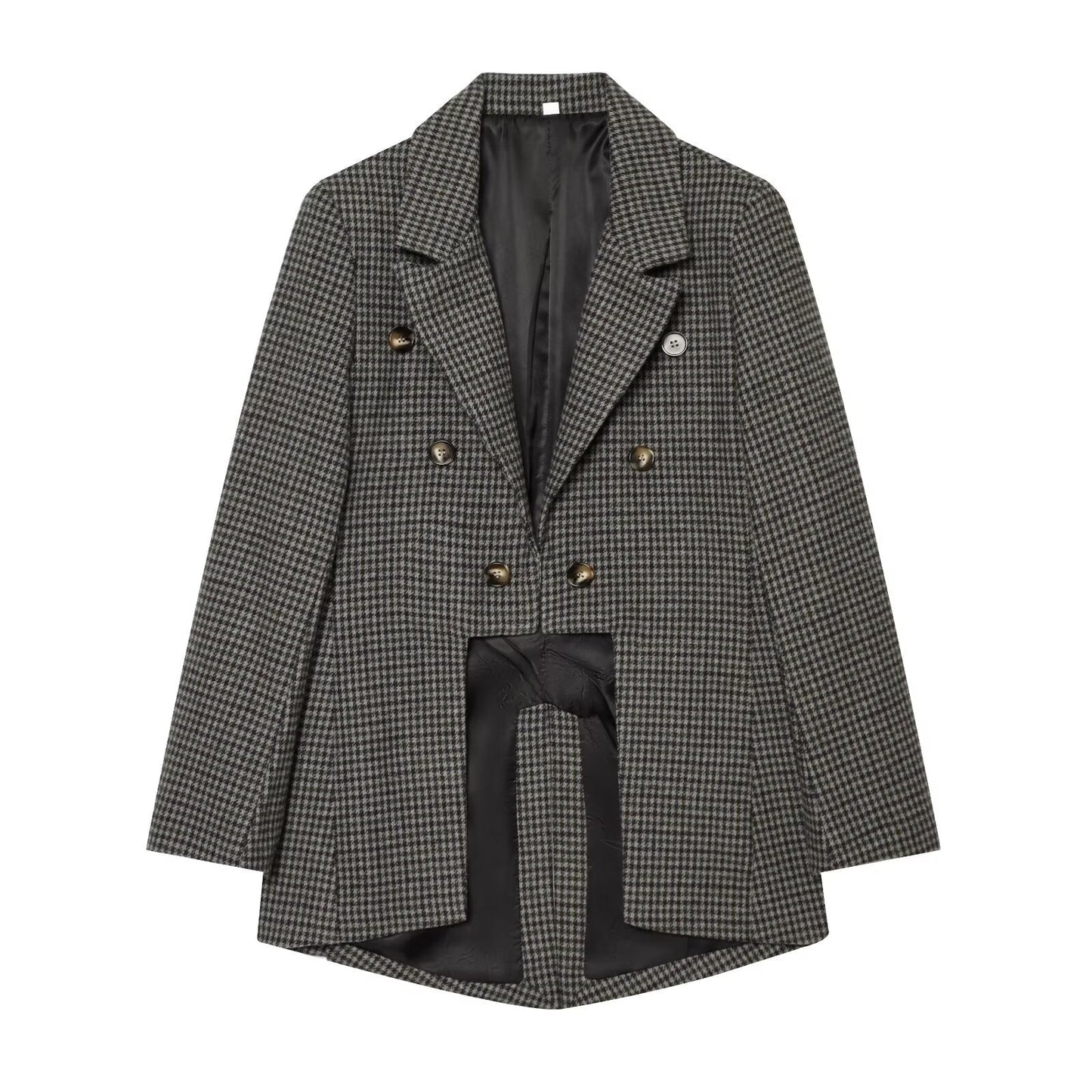 Women's asymmetrical hem Wool blend Blazer Coat