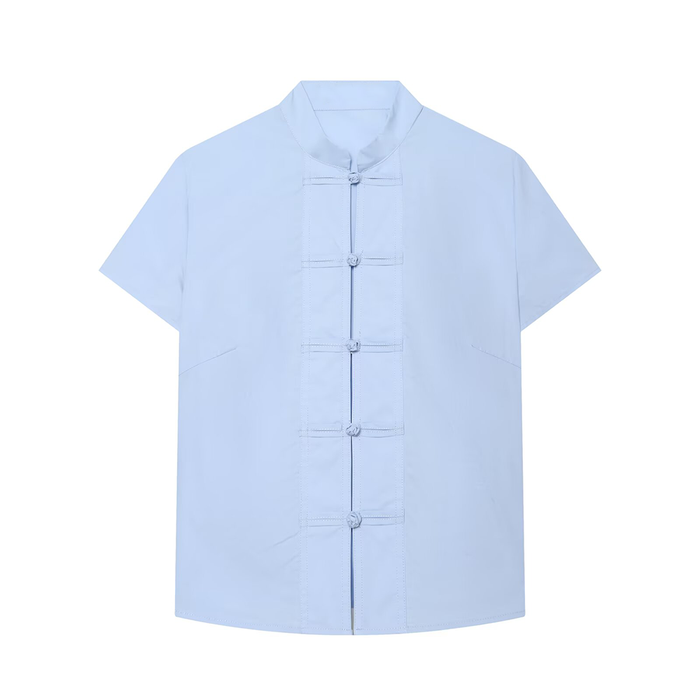 Women's rope knot decorative poplin shirt