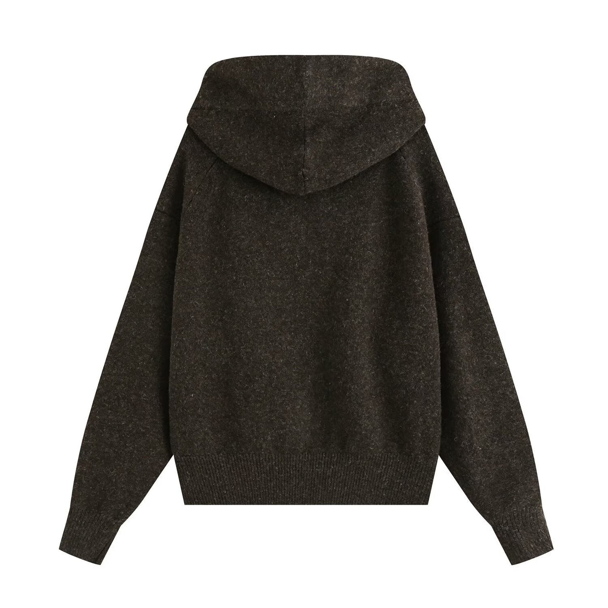 Women's bow decoration hooded knitted Coat