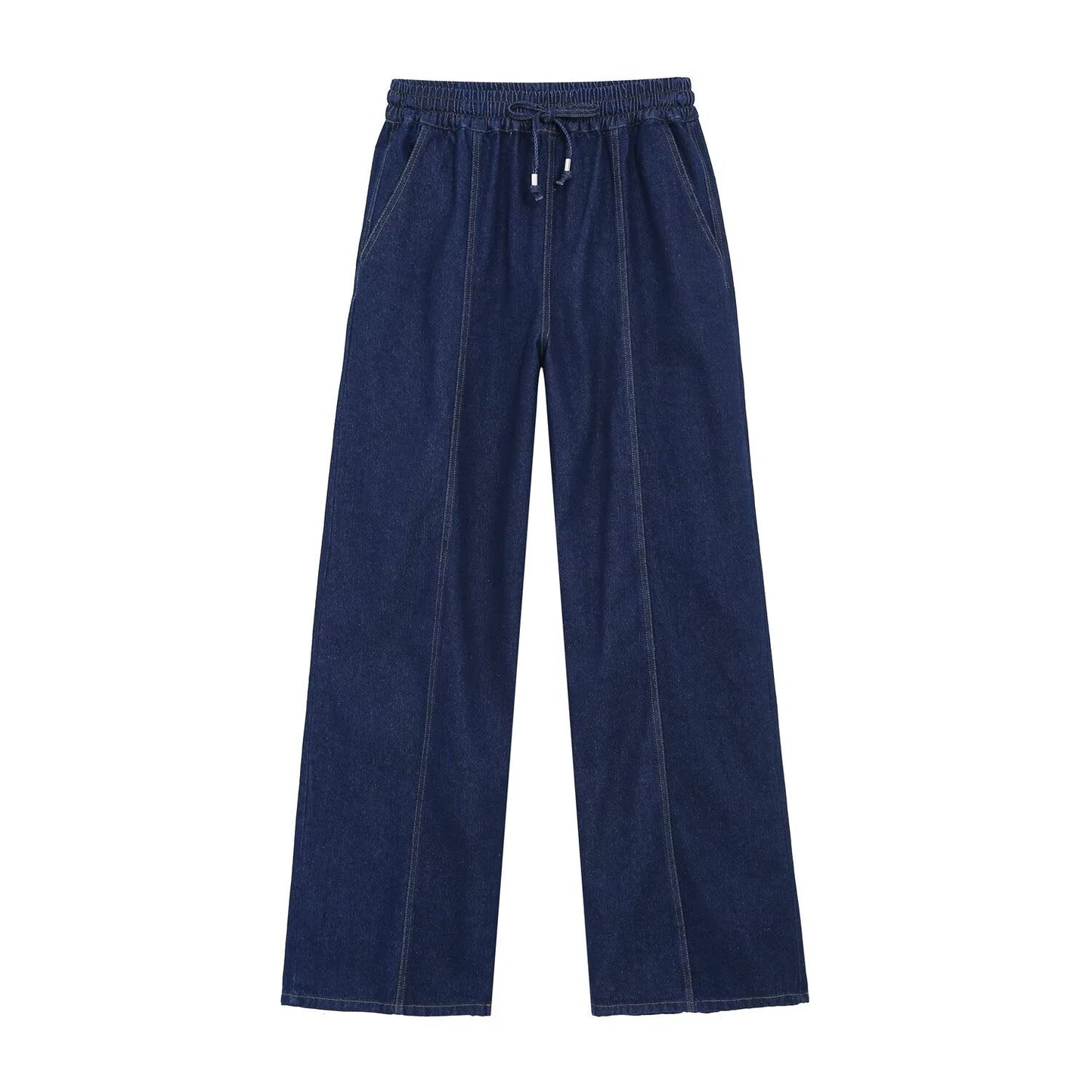 suit Women's 2 pieces short zipper denim jacket+wide leg jeans