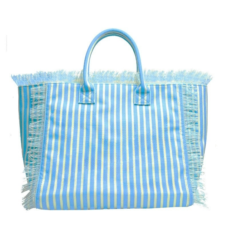 Women's new beach canvas tassel embroidered handbag