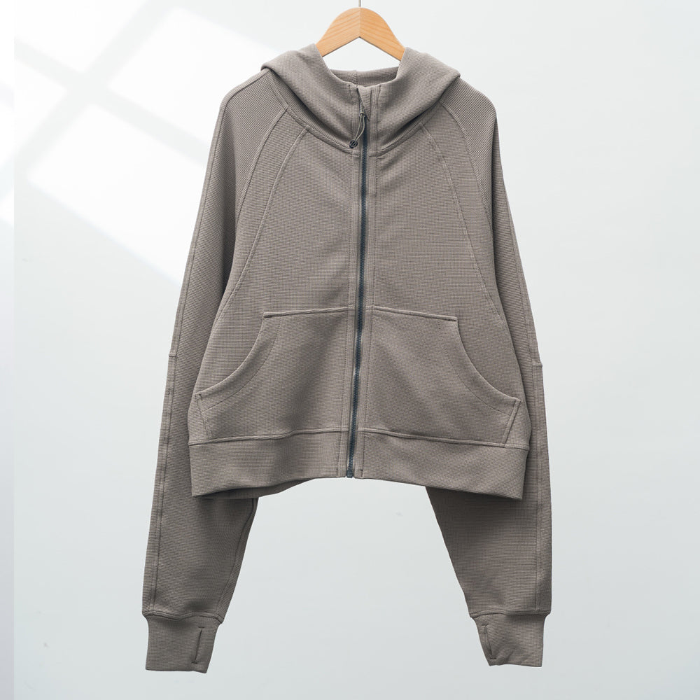LU Women's new zipper loose cardigan hooded coat