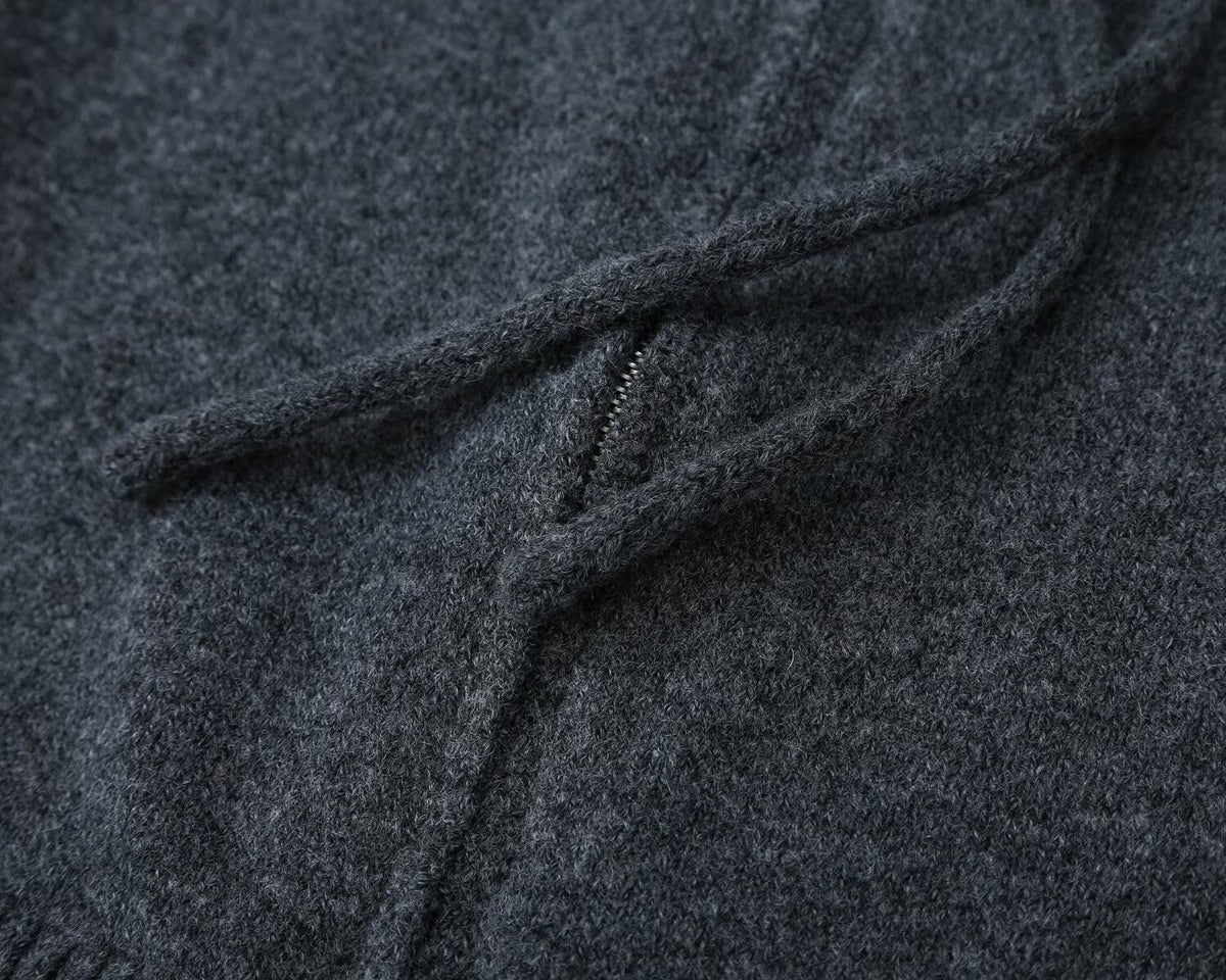 Women's soft-textured hooded knit sweatshirt