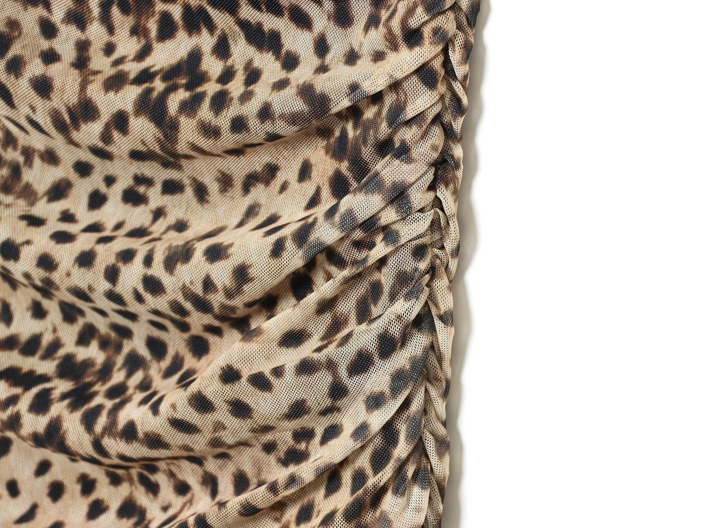 Women's animal print pleated tulle dress