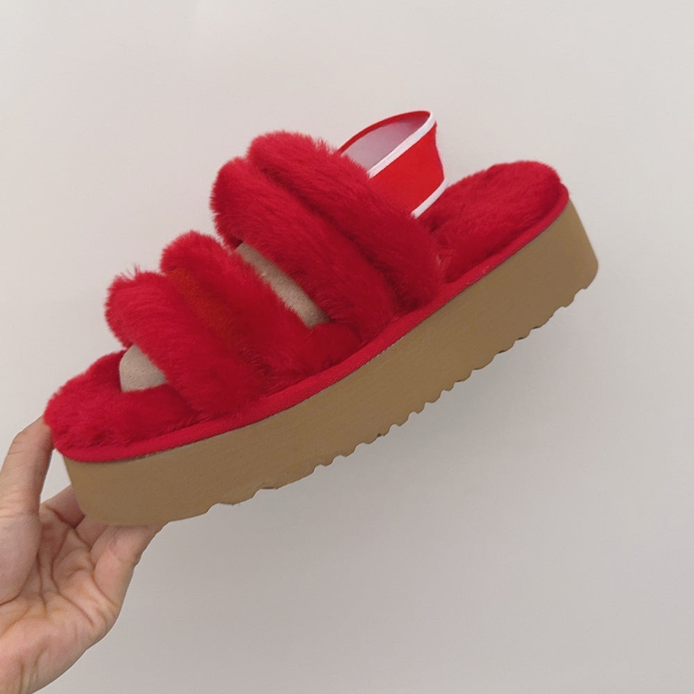 Women's new Joker platform elastic belt sandals.