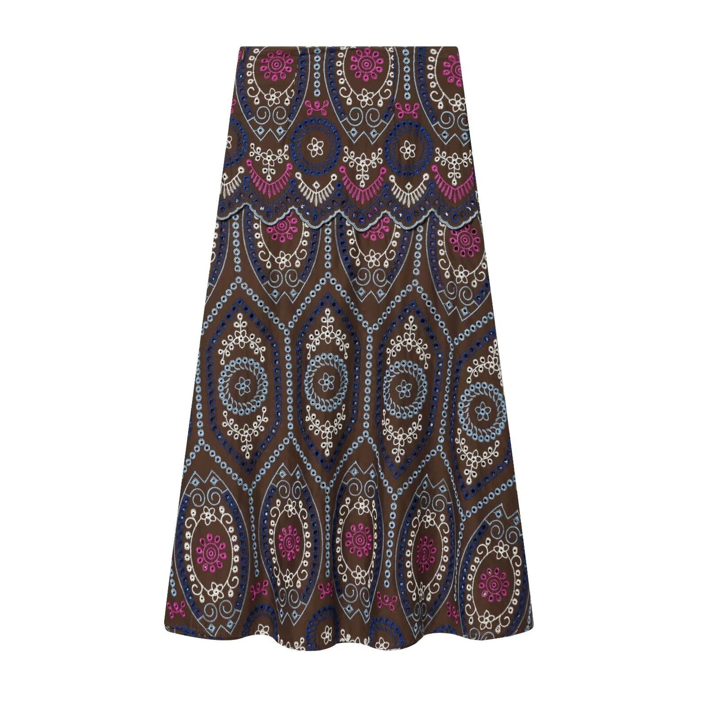 suit Women's 2 pieces hollowed out embroidered top+Skirts