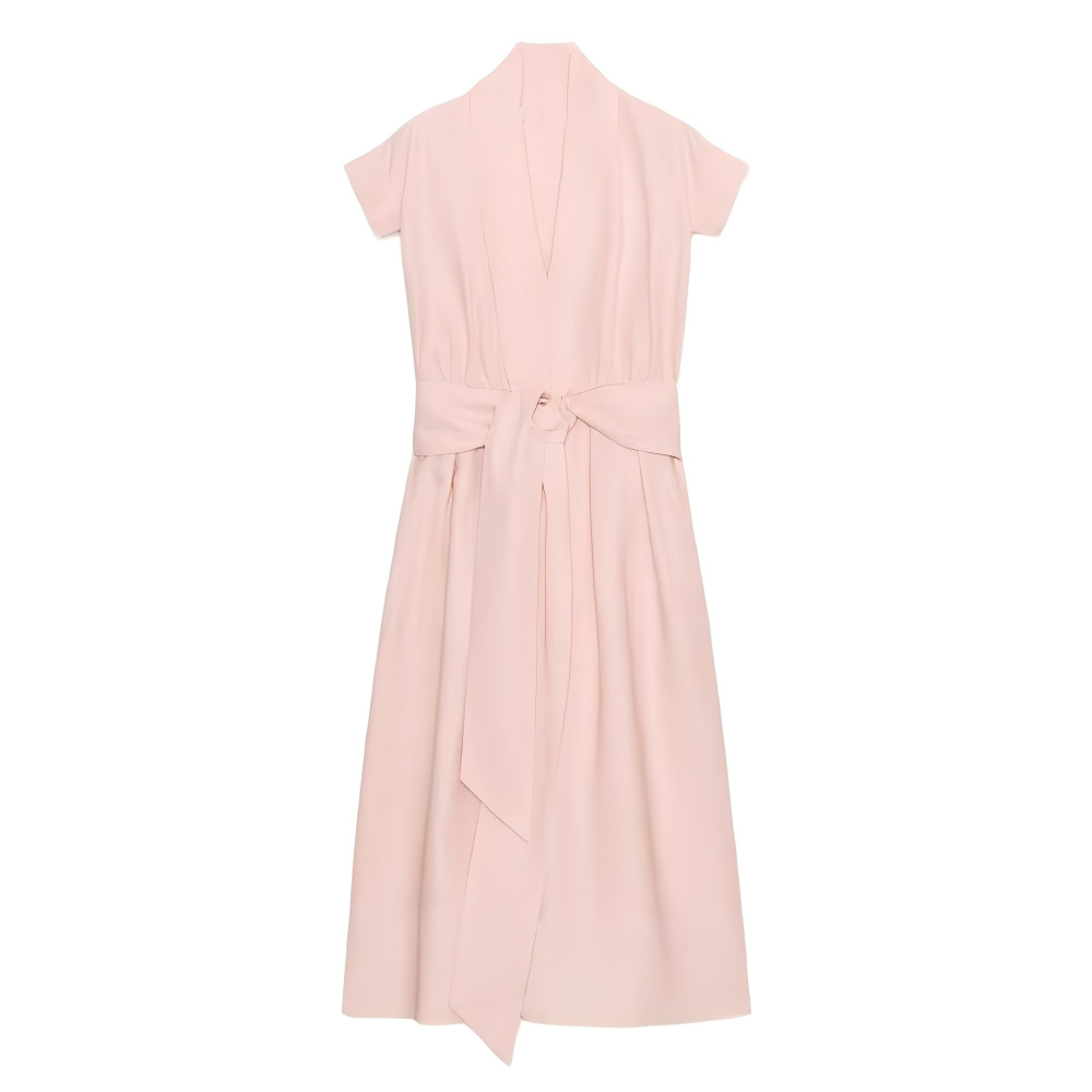 Women's with belt shirt style dress