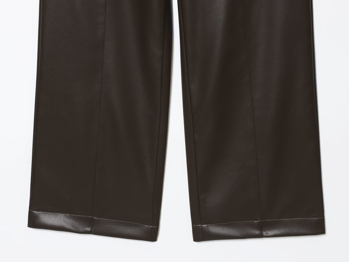 Women's new casual faux leather straight pants