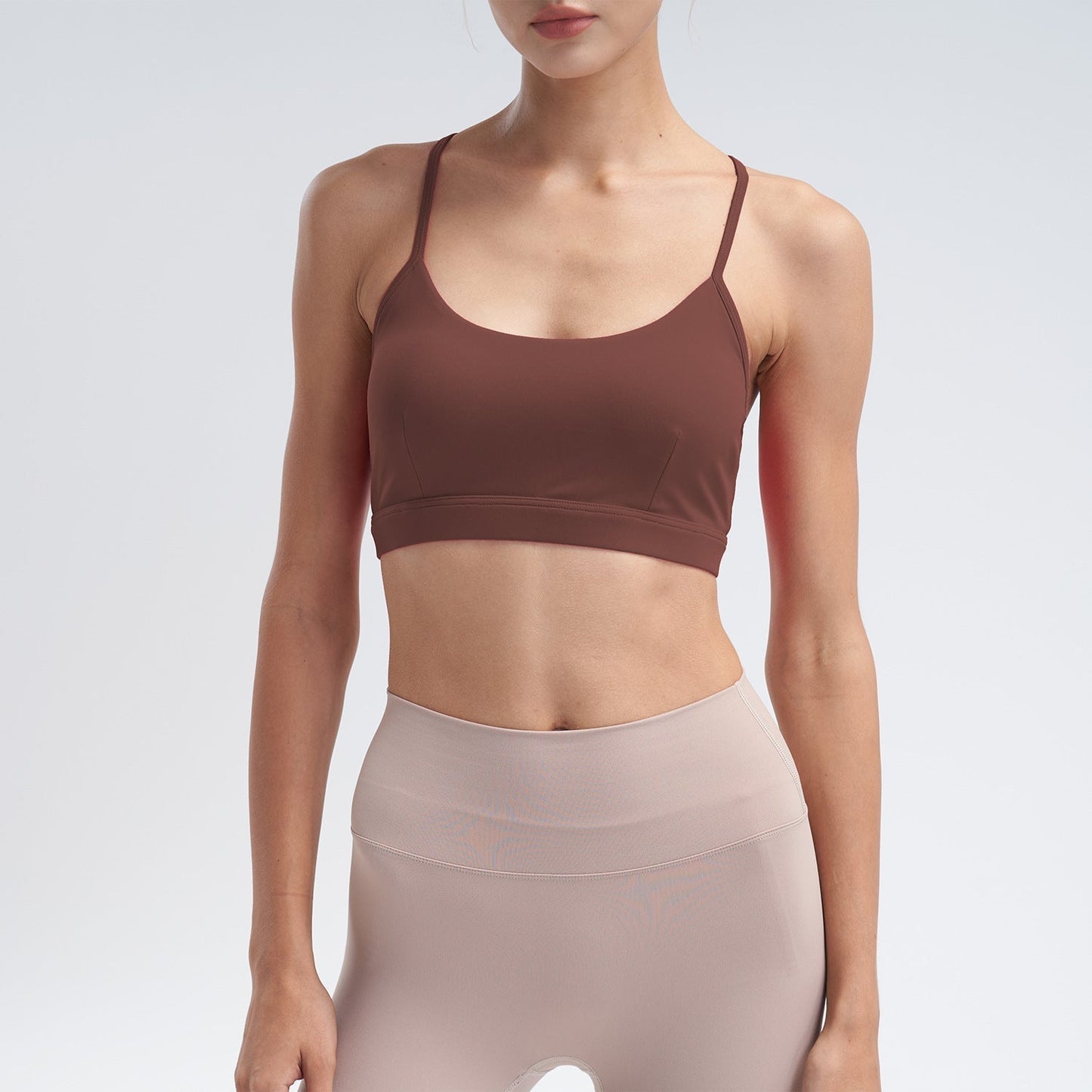 Women's New Casual Adjustable Nude Sports Vest with Chest Pad Sports Bra Yoga Clothes