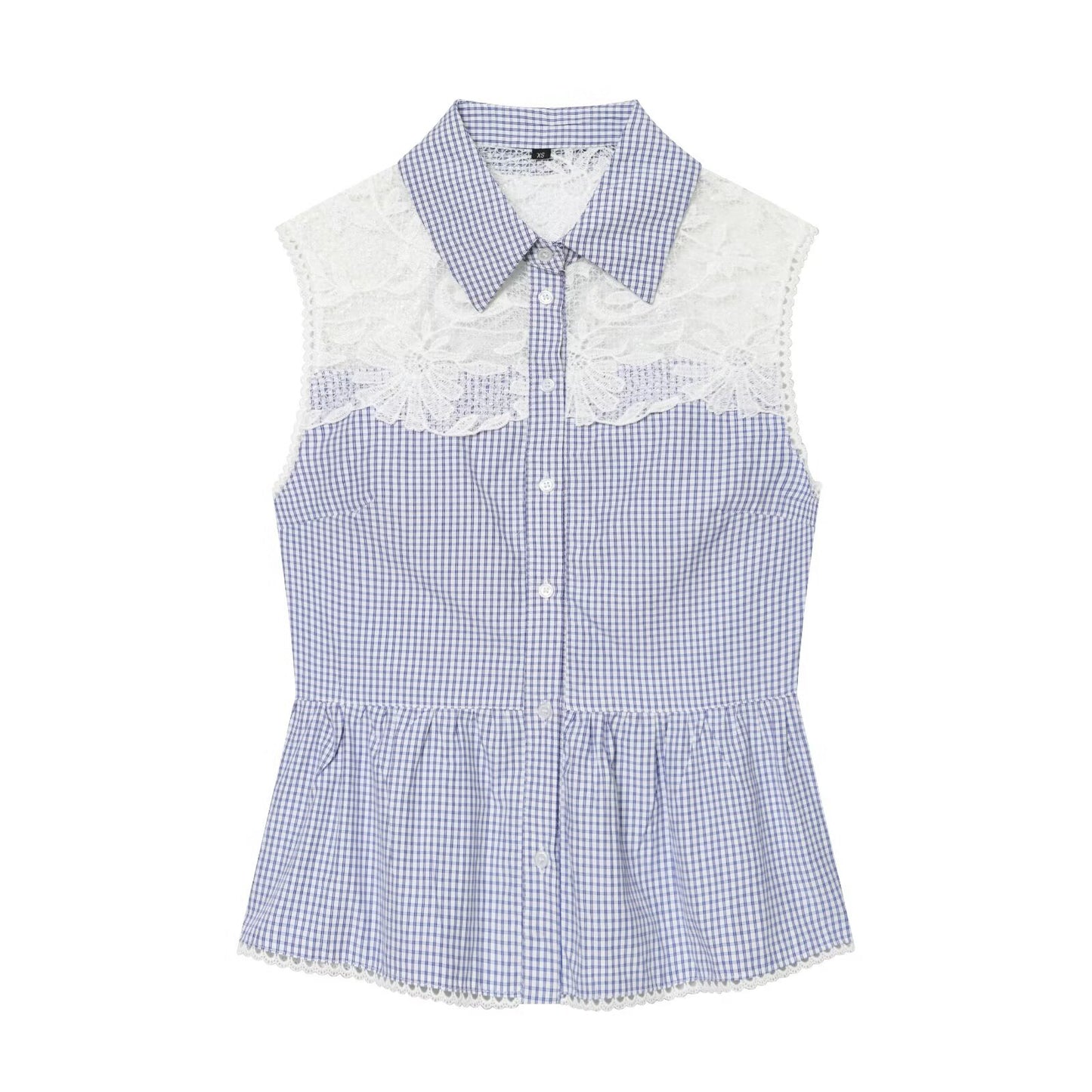 Women's casual plaid patchwork shirt