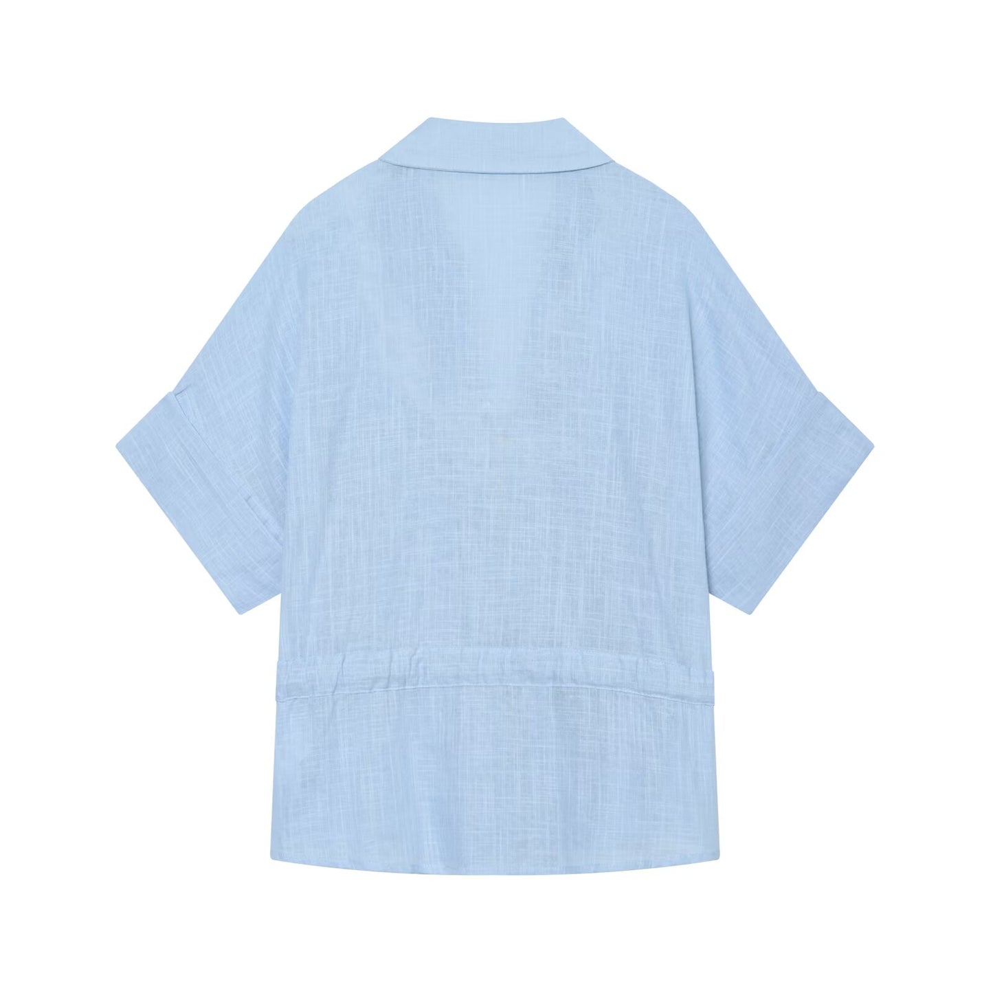 suit Women's 2 pieces linen blend zipper shirt+Pants
