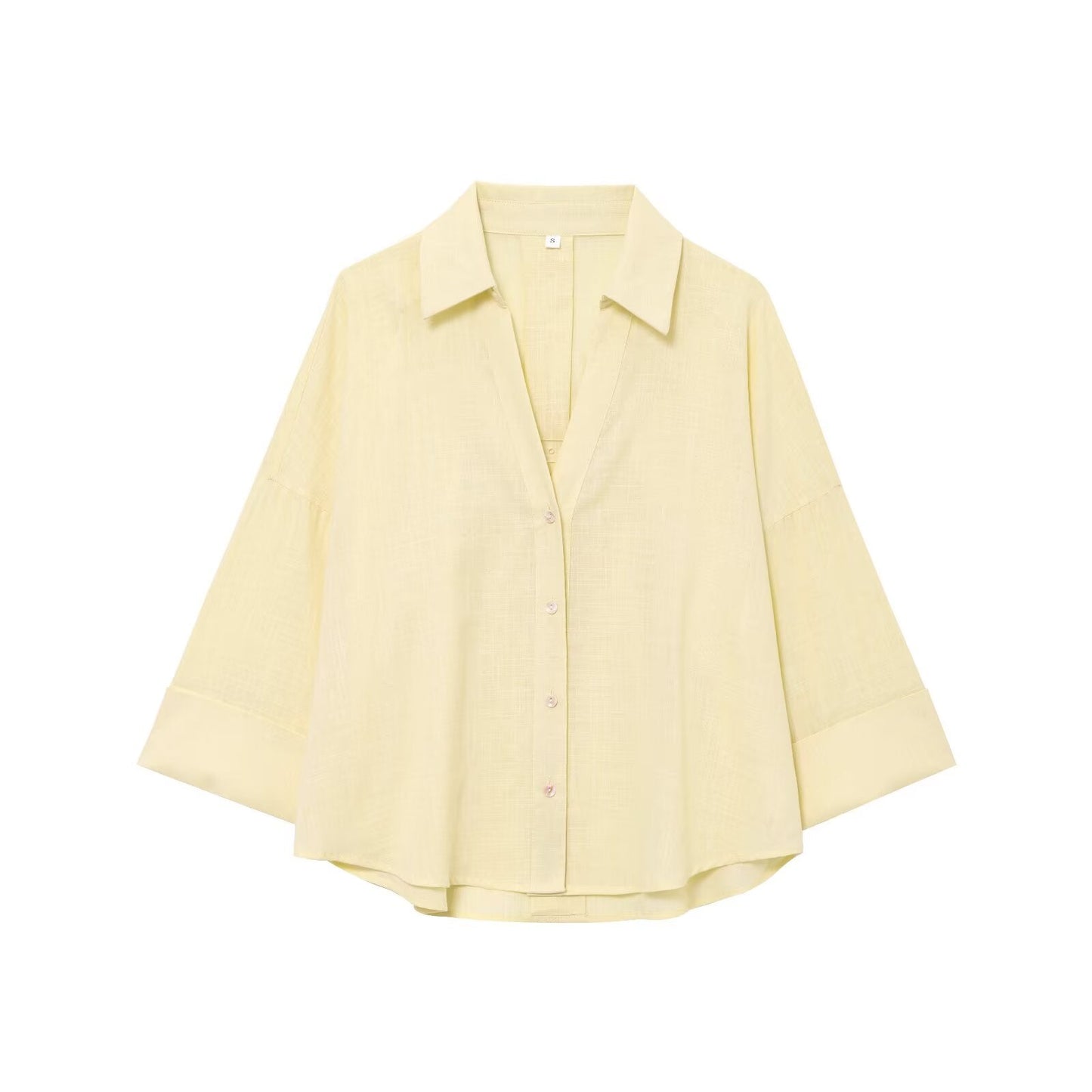 Women's 2026 Linen Blended Wide Sleeve Shirt